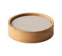 LIND DNA Set de dessous de verre Wood Box Nature-oak. cercle. S. Nupo oyster white. 9 pièces
