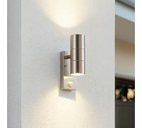 Lindby Applique extérieure Eyrin à intensité variable (Moderne) en Gris Inox (à 2 lampes, GU10) pour mur extérieur/façade de maison terrasse und balcon