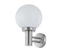 Lindby Applique extérieure Nada (Moderne) en Gris Inox (1 lampe,à E27), pour mur extérieur/façade de maison terrasse und balcon