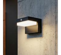 Lindby, applique murale solaire à LED Eleazar, noire, détecteur de mouvement, Eleazar Lindby, noir, Aluminium, Moderne, Applique Murale Solaire