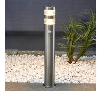 Lindby, borne lumineuse LED Lanea, 60 cm, gris, détecteur, IP44 LANEA Lindby, gris, Inox, Moderne