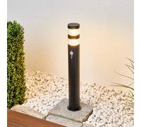 Lindby, borne lumineuse LED Lanea, 60 cm, noire, détecteur, IP44 Lanea Lindby, noir, Inox, Moderne