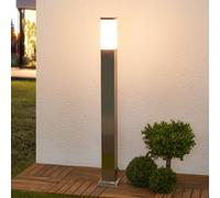 Lindby Borne lumineuse Lorian, 100 cm, acier inoxydable, IP44, E27 Lorian Lindby, dimmable, gris, Inox, Moderne