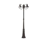 Lindby Lampadaire extérieur Eddie à intensité variable (Traditionnel) en Marron (à 3 lampes, E27) Candélabre luminaire d’extérieur