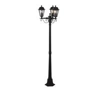 Lindby Lampadaire extérieur Lamina (Antique, Classic) en Marron Aluminium (à 3 lampes E27) Candélabre luminaire d’extérieur