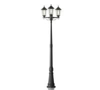 Lindby Lampadaire extérieur Nane à intensité variable (Antique, Classic) en Noir (à 3 lampes E27) Candélabre luminaire d’extérieur