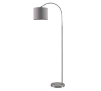Lindby Lampadaire Keriba (Moderne) en Gris Métal e. a. pour Salon & Salle à manger (1 lampe,à E27), arqué lampadaire arc lampe sur