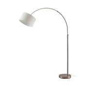 Lindby Lampadaire Railyn (Moderne) en Blanc Textile e. a. pour Salon & Salle à manger (1 lampe,à E27), arqué lampadaire arc lampe