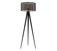 Lindby Lampadaire Thoralf en Noir Métal e. a. pour Salon & Salle à manger (1 lampe,à E27), Sur Pied Lampe a de Sol