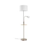 Lampadaire sur pied Aovan Lindby, gris, Salon / Salle à manger, Métal, Moderne, Lampadaire Tissu