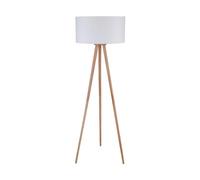 Lindby Lampadaire Trepied Charlia (Scandinave) en Blanc Textile e. a. pour Salon & Salle à manger (1 lampe,à E27), Sur Pied Lampe a de Sol
