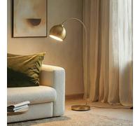 Lindby lampe à arc Moisia, couleur laiton, métal, 148 cm Moisia, doré, Salon / Salle à manger, Métal, Moderne, Lampadaire