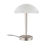 Lindby lampe à poser en albâtre, nickel satiné, de chevet | lampe de table e14, moderne, verre pour chambre à coucher, salon, séjour, couloir, salle à manger