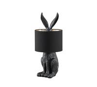 Lindby Lampe à poser Lorentina (Moderne) en Noir Textile e. a. pour Salon & Salle manger (1 lampe,à E27), textile