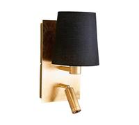 Lindby LED Applique Murale Tissu Aiden (Moderne) en Noir Textile e. a. pour Salon & Salle à manger (1 lampe,à E14), Lampe Eclairage Luminaire Mural