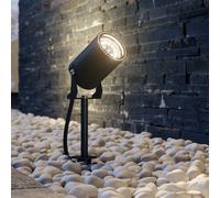Lindby Lobelia spot sur piquet, GU10, IP65, noir, Aluminium, Moderne