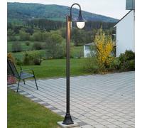 Lindby luminaire d'extérieur Daphne, 220 cm, noir, E27, IP44 Daphne Lindby, dimmable, noir, Aluminium, Moderne