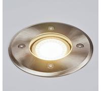 Lindby Luminaire encastré dans le sol Insa, Ø11cm, acier inoxydable, GU10, IP67 Insa Lindby, dimmable, gris, Inox, Moderne, Spot encastrable dans le sol