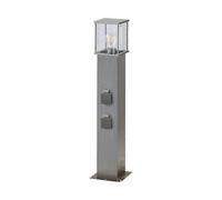 Lindby Luminaire extérieur Caspa à intensité variable (Moderne) en Gris Inox (1 lampe,à E27), Borne lumineuse, luminaire pour socle