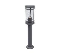 Lindby Luminaire extérieur Djori (Moderne) en Gris Inox (1 lampe,à E27), borne eclairage exterieur lumineuse luminaire pour socle