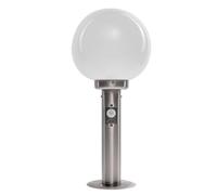 Lindby Luminaire extérieur Vedran à intensité variable (Moderne) en Gris Inox (1 lampe,à E27), Borne lumineuse luminaire pour socle
