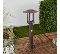 Lindby luminaire pour socle LED Pavlos, 55 cm, couleur rouille, détecteur Pavlos, marron, Inox, Maison de campagne / Rustique