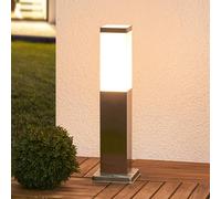 Lindby Luminaire pour socle Lorian, 45 cm, acier inoxydable, IP44, E27 Lorian Lindby, dimmable, gris, Inox, Moderne, Luminaire extérieur