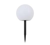 Lindby Moderne Lampe d'extérieur moderne avec broche de sol 25 cm avec LED sur solaire IP44 - Lago Plastique Blanc Globe/Jardin/Luminaire/Lumiere/Éclairage