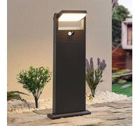 Lindby Novalie Borne lumineuse LED solaire, gris, Aluminium, Moderne, Lampe Solaire