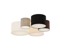 Plafonnier Laurenz Lindby, dimmable, gris, Salon / Salle à manger, Textile / Tissu / Soie, Moderne, Plafonnier Tissu
