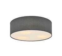 Lindby Plafonnier Tissu Sebatin à intensité variable (Moderne) en Gris Textile e. a. pour Chambre coucher (à 3 lampes, E27) Luminaire Lampe Plafond Eclerage Eclairage