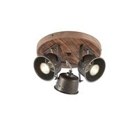 Lindby Projecteur halogène Rubinjo à intensité variable (Antique, Classic) en Marron Métal e. a. pour Salon & Salle manger (à 3 lampes GU10) Plafonnier spot plafonnier lampe