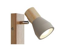 Lindby Spot en béton Filiz à intensité variable (Scandinave) Gris e. a. pour Chambre coucher (1 lampe,à E14), Lampe encastrable plafonnier applique