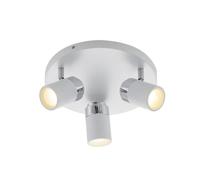 Lindby spot Kardo, rond, 3 lampes, blanc, métal, IP44 Kardo Lindby, dimmable, blanc, Salon / Salle à manger, Métal, Moderne, Spot