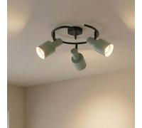 Lindby spot pour plafond Ovelia, vert/noir, 3 lampes, E27 Ovelia Lindby, dimmable, noir, Salon / Salle à manger, Métal, Moderne, Spot