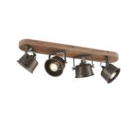 Lindby Spot Rubinjo à intensité variable (Antique, Classic) en Noir Métal e. a. pour Salon & Salle manger (à 4 lampes GU10) Lampe encastrable plafonnier applique