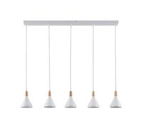 Lindby Suspension Arina à intensité variable (Moderne) en Blanc Métal e. a. pour Salon & Salle manger (à 5 lampes, E14) Luminaire Lampe Plafond Plafonnier Suspendue