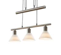 Lindby Suspension Delira à intensité variable (Moderne) en Gris Métal e. a. pour Salon & Salle manger (à 3 lampes, E14) Luminaire Lampe Plafond Plafonnier Suspendue