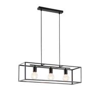 Lindby Suspension Emily à intensité variable (Moderne) en Noir Métal e. a. pour Cuisine (à 3 lampes, E27) Luminaire Lampe Plafond Plafonnier Suspendue