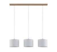 Lindby Suspension en Tissu Imarin à intensité variable (Moderne) Marron Textile e. a. pour Salon & Salle manger (à 3 lampes, E27) Luminaire Lampe plafond Plafonnier
