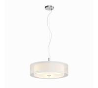 Lindby Suspension en Tissu Pikka à intensité variable (Moderne) Blanc Textile e. a. pour Salon & Salle manger (à 3 lampes, E27) Luminaire Lampe plafond Plafonnier
