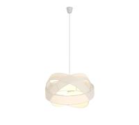 Lindby Suspension en Tissu Simaria à intensité variable (Moderne) Blanc Textile e. a. pour Salon & Salle manger (à 3 lampes, E27) Luminaire Lampe plafond Plafonnier