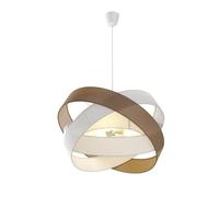 Lindby Suspension en Tissu Simaria à intensité variable (Moderne) Marron Textile e. a. pour Salon & Salle manger (à 3 lampes, E27) Luminaire Lampe plafond Plafonnier