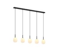 Luminaire suspension en verre Etiena Lindby, dimmable, noir, Salon / Salle à manger, Verre, Moderne, Suspension en verre