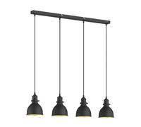 Lindby Suspension Jasminka à intensité variable (Modern, Industriel) en Noir Métal e. a. pour Cuisine (à 4 lampes E27) Luminaire Lampe Plafond Plafonnier Suspendue