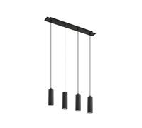 Lindby Suspension Joffrey à intensité variable (Moderne) en Noir Métal e. a. pour Salon & Salle manger (à 4 lampes, GU10) Luminaire Lampe Plafond Plafonnier