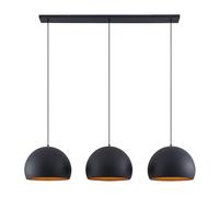 Lindby Suspension Tarjei à intensité variable (Moderne) en Noir Métal e. a. pour Salon & Salle manger (à 3 lampes, E27) Luminaire Lampe Plafond Plafonnier Suspendue