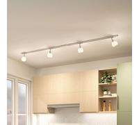 Lindby système de lampes sur rail monophasé Linaro, E14, 4 lampes, blanc Linaro Lindby, dimmable, blanc, Salon / Salle à manger, Métal, Moderne