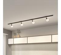 Lindby système de lampes sur rail monophasé Linaro, E14, 4 lampes, noir Linaro Lindby, dimmable, noir, Salon / Salle à manger, Métal, Moderne