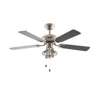 Lindby Ventilateur de plafond avec lampe Anariki (Traditionnel) en Argent Métal e. a. pour Salon & Salle à manger (à 3 lampes, GU10)